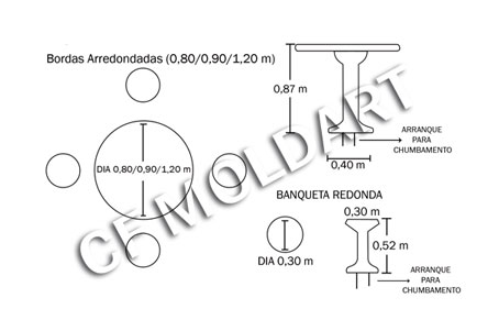 Conjunto de Mesa em Concreto Circular MS01