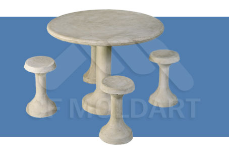 Conjunto de Mesa em Concreto Circular MS01